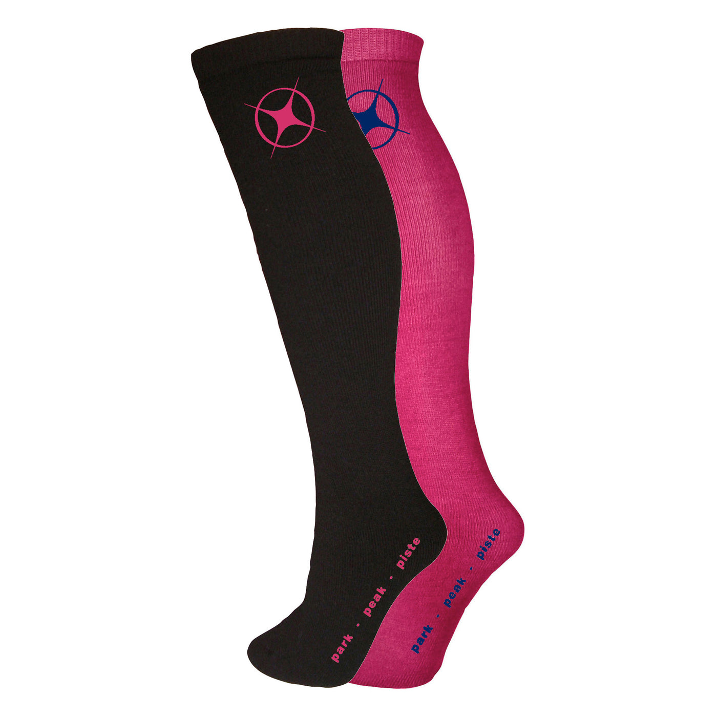 Manbi-PPP Performance Ski Sock Twin Pack Black/Raspberry NS