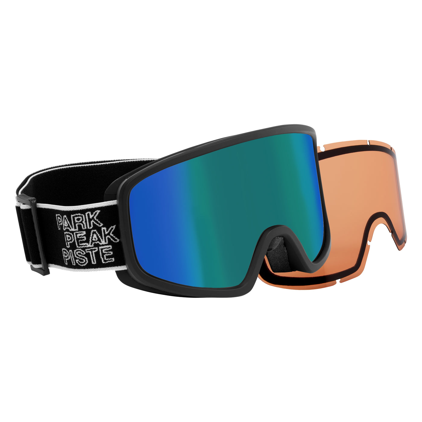 Manbi-PPP Adult Odyssey Goggle - Black Matt - Blue Green Mirror